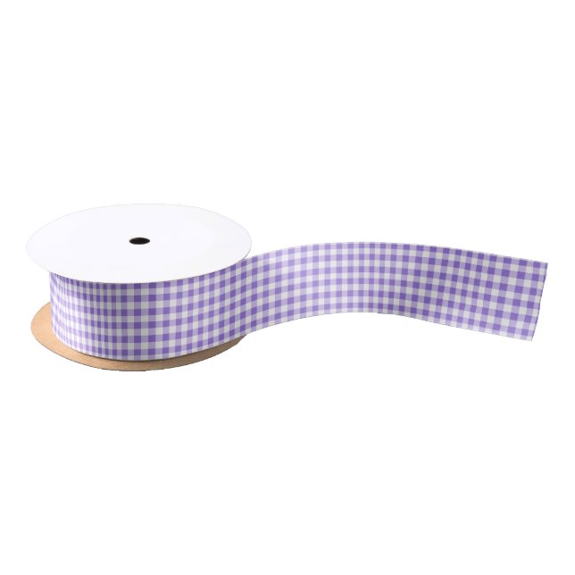 Lila Gingham Satin Ribbon Satinband (Spule)
