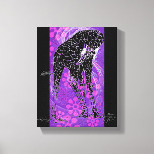 Lila Giraffe III ~ gepanzerte Canvas Leinwanddruck