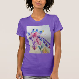 Lila Giraffe niedliche Wasserfarben Frauen im Shir T-Shirt