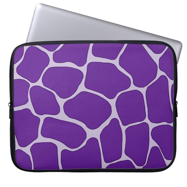 Lila Giraffe Print Electronics Bag Laptopschutzhülle (Vorderseite)