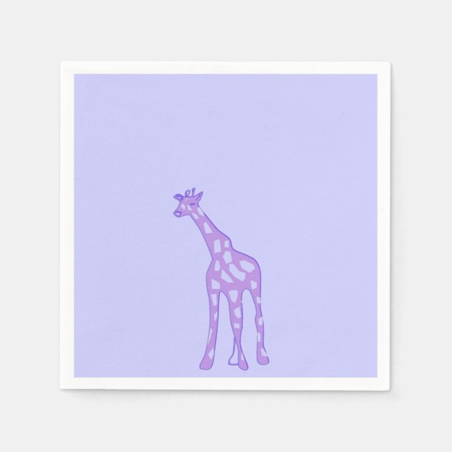 lila Giraffe Serviette (Vorderseite)