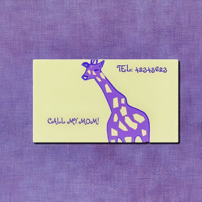 LILA GIRAFFE TELEFONNUMMERKARTE (Von Creator hochgeladen)