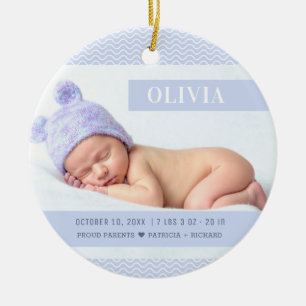 Lila Girl Baby Birth Weihnachtsfest Foto Keramik Ornament