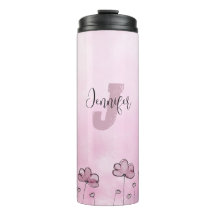 Lila, Girl-Floral-Monogramm, rosa