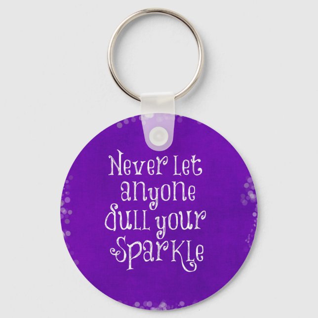 Lila Girl-Inspiration-Sparkle-Zitat Schlüsselanhänger (Vorderseite)