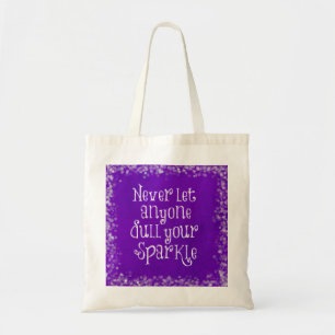 Lila Girl-Inspiration-Sparkle-Zitat Tragetasche