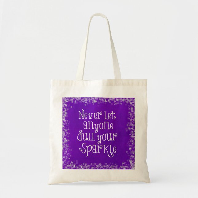Lila Girl-Inspiration-Sparkle-Zitat Tragetasche (Vorne)