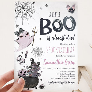 Lila Girl Spooky Ghost Halloween Kinderdusche Einladung