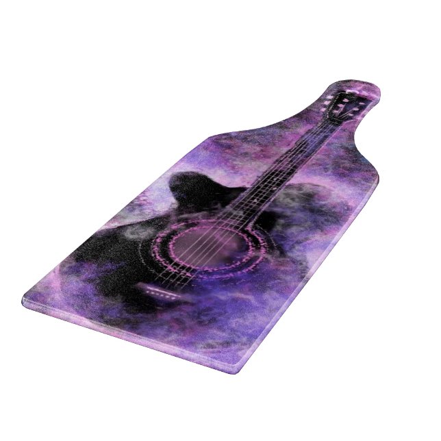 Lila Gitarrist Cutting Board Music Schneidebrett (Ecke)