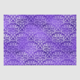 Lila Glam Damast Elegantes Blumenmuster Seidenpapier