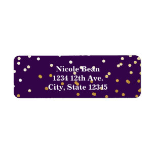 Lila Glam & Gold Shiny Confetti Dots Chic Modern