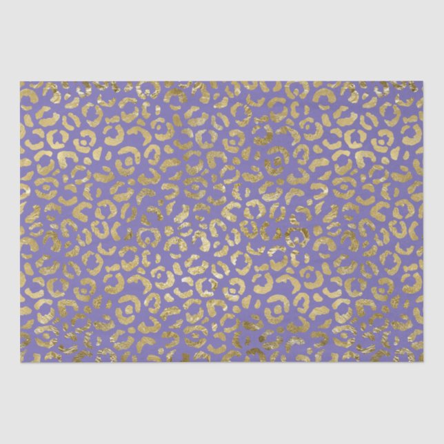 Lila Glam Leopard Print Seidenpapier (Vorderseite)