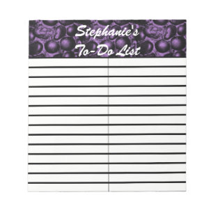 Lila Glam Pebbled Kleine Liste Pad Notizblock