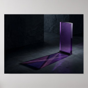 Lila Glasplatte und Schatten Minimalistische Wandk Poster
