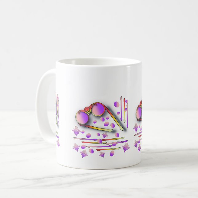Lila Glasses Coffee Tasse (Vorderseite Links)