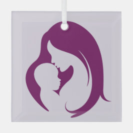 Lila Glasverzierungen für Mutter und Kind Ornament Aus Glas