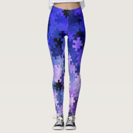Lila, glatte Puzzleteile Leggings