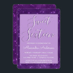 Lila Glimmer und Sparkle 16 . Geburtstag zum Gebur Einladung<br><div class="desc">Lila Glimmer und Sparkle 16 . Geburtstag Geburtstagsparty Einladung. Diese Einladung ist perfekt für die Violet Lila Sparkle Glitzer Sweet 16 Geburtstagsparty,  die in Dunkel Lila Sparkle feiern möchten.</div>