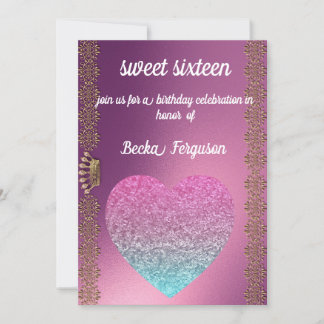 LILA GLITERAST UNBEKANNTE INVITATION EINLADUNG