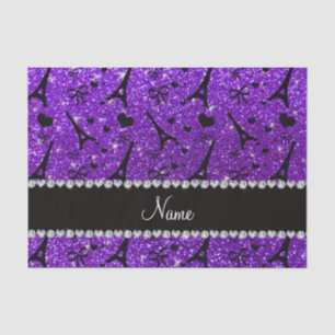 Lila Glitter des Namensparis eiffek Turm-Indigos Seidenpapier