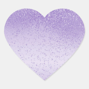 Lila Glitter Herz-Aufkleber
