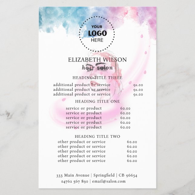 Lila Glitter Luxus-Drip-Salon-Flyer Flyer (Vorne)