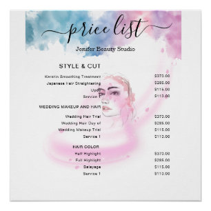 Lila Glitter Luxus-Drip-Salon Poster