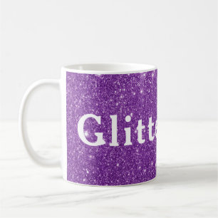 Lila Glitter-Mädchen zeige deinen glamourösen Glan Kaffeetasse