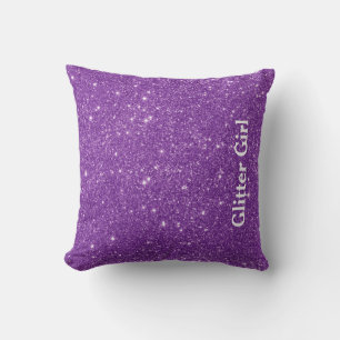 Lila Glitter-Mädchen zeige deinen glamourösen Glan Kissen