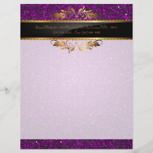 Lila Glitter-Pailletten-Disco-Briefkopf-Schreibwar Briefkopf