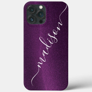 Lila Glitter Schimmer Individueller Persönlicher N Case-Mate iPhone Hülle