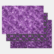Lila Glitter-Totenkopf-Halloween-Musterdesign