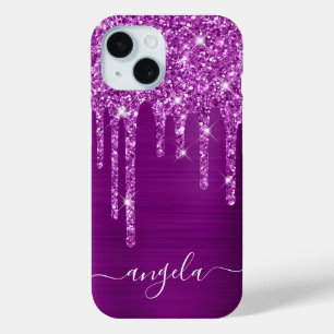 Lila Glitter-Tropfen Glam Mädchen-Signatur Case-Mate iPhone Hülle