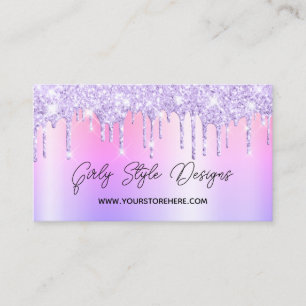Lila Glitter-Tropfen Multi Ombre Online-Shop Visitenkarte