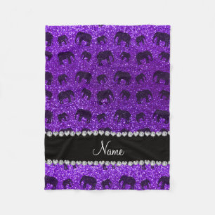 Lila Glitterelefanten des personalisierten Fleecedecke