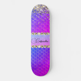 Lila Glitterie-Bling-Skateboard in Hot Pink Skateboard
