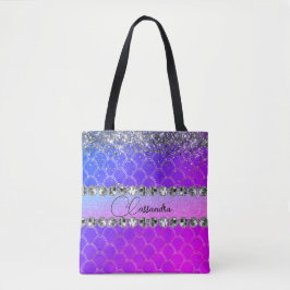 Lila Glitterie Hot Pink Diamant Tote Tasche