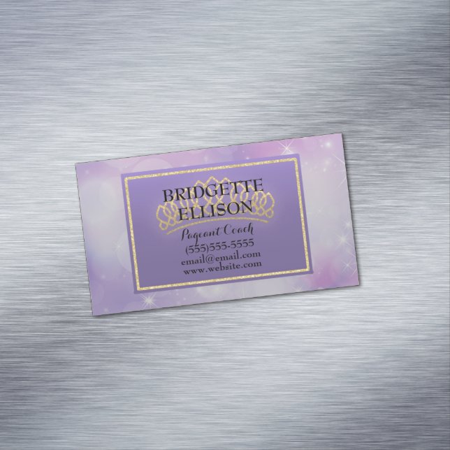 Lila Glitterie Stars Pageant Coach Magnet (Beispiel)