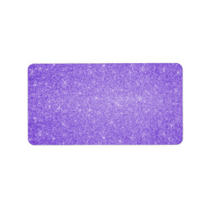 Lila Glittersterne Adressaufkleber