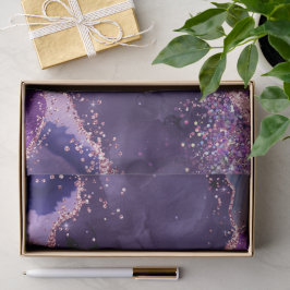 Lila Glittery Agate Texture Seidenpapier