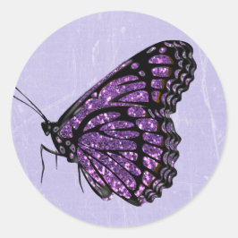 Lila Glittery Butterfly Stickers