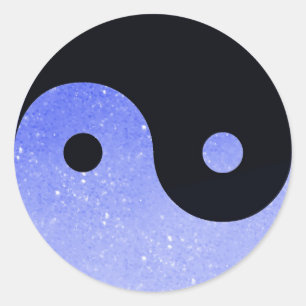 Lila Glitz-Blick Yin Yang Aufkleber
