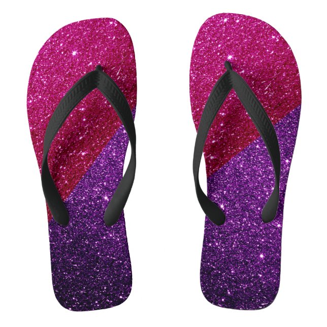 Lila Glitz, Glitzer & Glitzern Flip Flops (Fußbett)