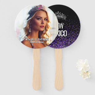 Lila Glitz-Schönheitswettbewerb-Fan-Schwenker - Se Fächer