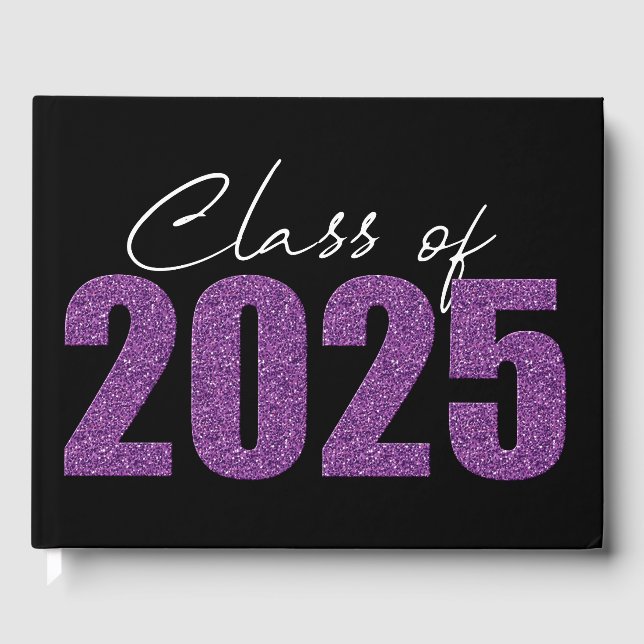 Lila Glitzer 2025 Gästebuch (Vorderseite)
