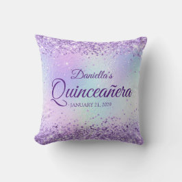 Lila Glitzer Bale Iridescent Quinceanera Kissen