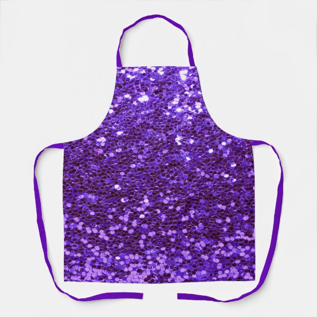 Lila Glitzer Bling Sparkle Shiny Girly Chic  Schürze (Vorderseite)