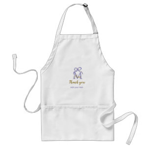 Lila Glitzer-Bug Namensbrief Monogramm Dankeschön Schürze