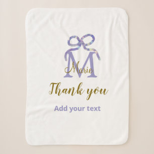 Lila Glitzer-Bug Namensbrief Monogramm Dankeschön Sherpadecke