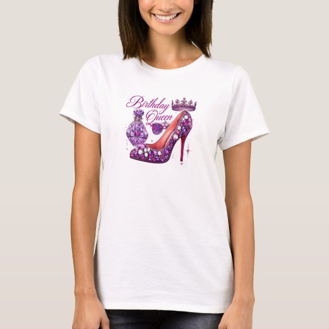 Lila Glitzer Diamantgebirgskönigin T-Shirt (Vorderseite)